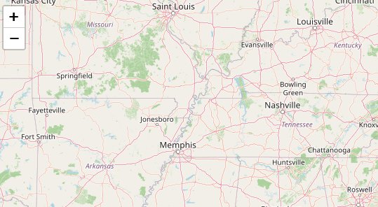Interactive map showing sales locations and routes
